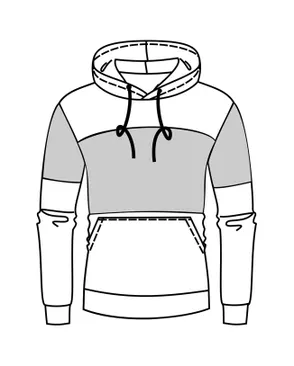 Выкройка: толстовка с воротником/с капюшоном арт. ВКК-2395-12-ВП0164