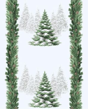Снежные ели (Дорожка набивная) арт. ДН-124-1-1860.078