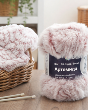 Пряжа Astra Premium 'Артемида' 100гр. 60м (100% микрофибра ПЛ) (10 бордо/белый) арт. АРС-33258-1-АРС0001234344
