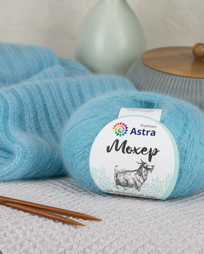 Пряжа Astra Premium 'Мохер' (Mohair) 25гр. 80м (50% кид мохер, 50% акрил) (36 голубая бирюза) арт. АРС-33357-1-АРС0001239800