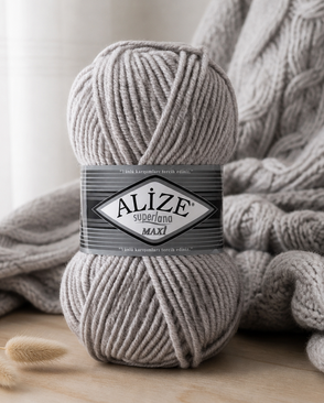 Пряжа ALIZE 'Superlana maxi' 100гр. 100м. (75% акрил, 25%шерсть) ТУ (652 пепельный) арт. АРС-45756-1-АРС0001060110