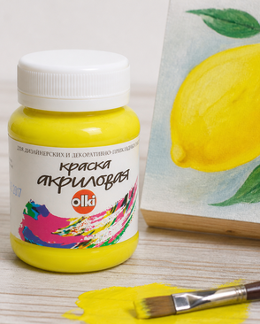 2629 Краска акриловая дизайн, лимонная, 100мл, Olki арт. АРС-49850-1-АРС0000801959 2629 Краска акриловая дизайн, лимонная, 100мл, Olki арт. АРС-49850-1-АРС0000801959