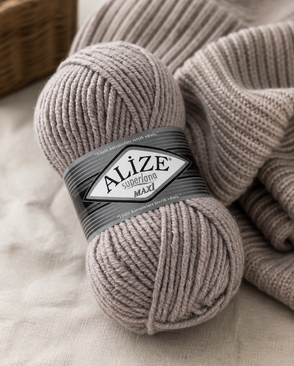 Пряжа ALIZE 'Superlana maxi' 100гр. 100м. (75% акрил, 25%шерсть) ТУ (541 серо-бежевый) арт. АРС-50036-1-АРС0000815550