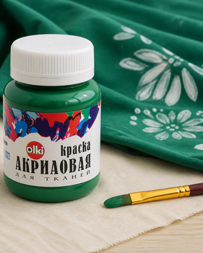 2216 Краска акриловая для ткани, изумрудная, 100мл, Olki арт. АРС-50178-1-АРС0000824511 2216 Краска акриловая для ткани, изумрудная, 100мл, Olki арт. АРС-50178-1-АРС0000824511
