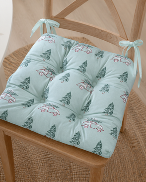 Елочка 1 зел подушка декор на стул 40*40*6 из рогожки 903 арт. ТЕКСД-28621-1-ТЕКСД0028622