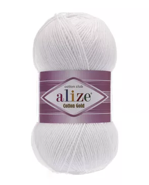 Пряжа ALIZE 'Cotton gold' (55%хлопок,45%акрил)ТУ (55 белый) арт. АРС-45313-1-АРС0001017241