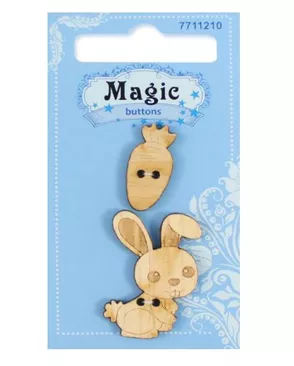 BBL007-MX-P Набор пуговиц 'Зайчик с морковкой', упак./2 шт., Magic Buttons арт. АРС-45689-1-АРС0001054673 BBL007-MX-P Набор пуговиц 'Зайчик с морковкой', упак./2 шт., Magic Buttons арт. АРС-45689-1-АРС0001054673