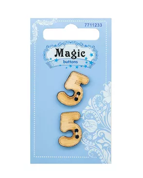 BBLWA67-32L Набор пуговиц 'Цифра 'Пять'', упак./2 шт., Magic Buttons арт. АРС-45708-1-АРС0001054696 BBLWA67-32L Набор пуговиц 'Цифра 'Пять'', упак./2 шт., Magic Buttons арт. АРС-45708-1-АРС0001054696