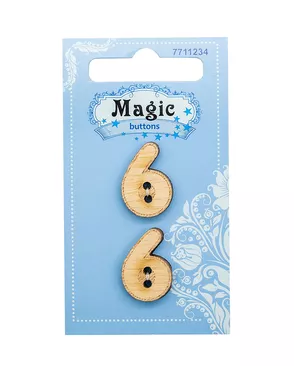 BBLWA68-32L Набор пуговиц 'Цифра 'Шесть'', упак./2 шт., Magic Buttons арт. АРС-45709-1-АРС0001054697 BBLWA68-32L Набор пуговиц 'Цифра 'Шесть'', упак./2 шт., Magic Buttons арт. АРС-45709-1-АРС0001054697