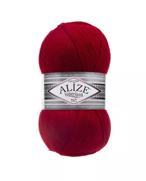 Пряжа ALIZE 'Superlana TIG' 100гр. 570м. (25%шерсть, 75%акрил) (56 красный) арт. АРС-48044-1-АРС0001236490