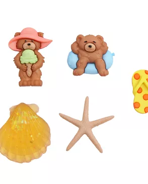 Пуговицы-фигурки 'Пляжные мишки' Dress It Up арт. АРС-57106-1-АРС0001283821 Пуговицы-фигурки 'Пляжные мишки' Dress It Up арт. АРС-57106-1-АРС0001283821
