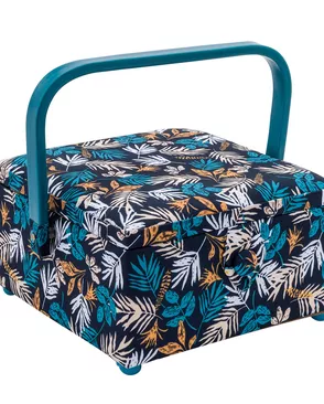 MRS/629 PVC Tray Шкатулка малая, декоративная 'Тропические листья' цв. синий, 20*20*11см арт. АРС-61475-1-АРС0001292077