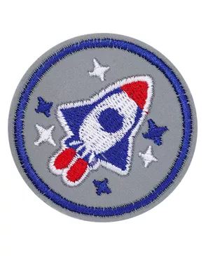 Термоаппликация светоотражающая 'Ракета', d 5,2см Hobby&Pro арт. АРС-61773-1-АРС0001298026