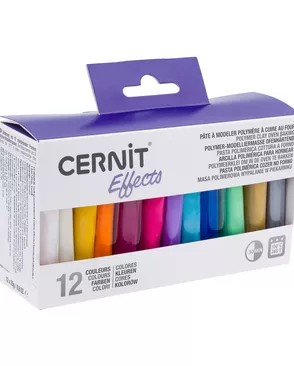 CEASS003C Набор полимерной глины Effects (Translucent+Metallic), 12шт*25гр, Cernit арт. АРС-61085-1-АРС0001299034