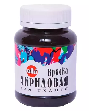2407 Краска акриловая для ткани, черная глубокая, 100мл, Olki арт. АРС-50159-1-АРС0000823391 2407 Краска акриловая для ткани, черная глубокая, 100мл, Olki арт. АРС-50159-1-АРС0000823391