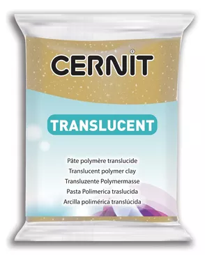 CE0920056 Пластика полимерная запекаемая 'Cernit 'TRANSLUCENT' прозрачный 56 гр. (050 золотой с блестками) арт. АРС-9946-1-АРС0001174964