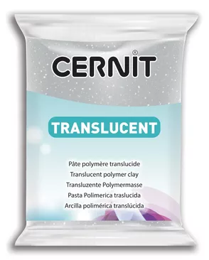 CE0920056 Пластика полимерная запекаемая 'Cernit 'TRANSLUCENT' прозрачный 56 гр. (080 серебряный с блестками) арт. АРС-9947-1-АРС0001174965