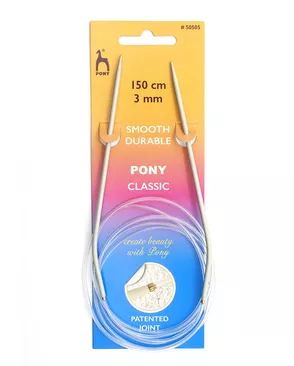 50505 Спицы вязальные круговые 3,00мм*150см, алюм. PONY арт. АРС-12991-1-АРС0001204680