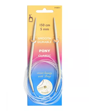 50511 Спицы вязальные круговые 5,00мм*150см, алюм. PONY арт. АРС-12993-1-АРС0001204683