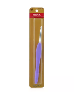 24R40X Крючок для вязания с резиновой ручкой, 4,0мм Hobby&Pro арт. АРС-29084-1-АРС0001196750