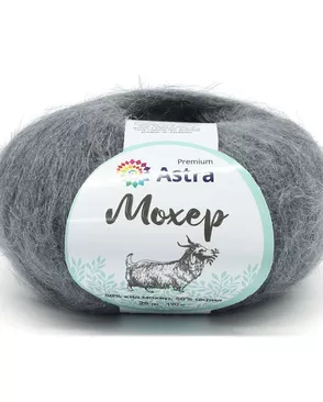 Пряжа Astra Premium 'Мохер' (Mohair) 25гр. 80м (50% кид мохер, 50% акрил) (21 дымчато-серый) арт. АРС-33359-1-АРС0001239802