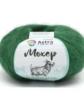 Пряжа Astra Premium 'Мохер' (Mohair) 25гр. 80м (50% кид мохер, 50% акрил) (29 зеленый) арт. АРС-33363-1-АРС0001239806
