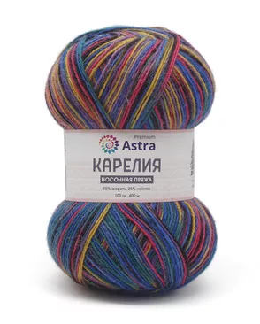 Пряжа Astra Premium 'Карелия' носочная (Karelia sock) 100гр 400м (75% шерсть, 25% нейлон) (1002) арт. АРС-37624-1-АРС0001246093