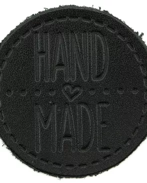 39 Термоаппликация из кожи Hand Made D4,5см, 100% кожа (43 черный) арт. АРС-43933-1-АРС0001206002