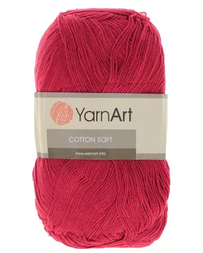 Пряжа YarnArt 'Cotton soft' 100гр 600м (55% хлопок, 45% акрил) (51 насыщенный красный) арт. АРС-45338-1-АРС0001018605