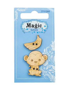 BBL002-MX-P Набор пуговиц 'Мартышка и банан', упак./2 шт., Magic Buttons арт. АРС-45684-1-АРС0001054607 BBL002-MX-P Набор пуговиц 'Мартышка и банан', упак./2 шт., Magic Buttons арт. АРС-45684-1-АРС0001054607