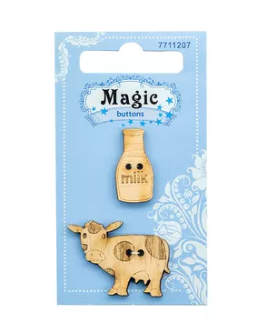 BBL004-MX-P Набор пуговиц 'Корова с молоком', упак./2 шт., Magic Buttons арт. АРС-45686-1-АРС0001054609 BBL004-MX-P Набор пуговиц 'Корова с молоком', упак./2 шт., Magic Buttons арт. АРС-45686-1-АРС0001054609