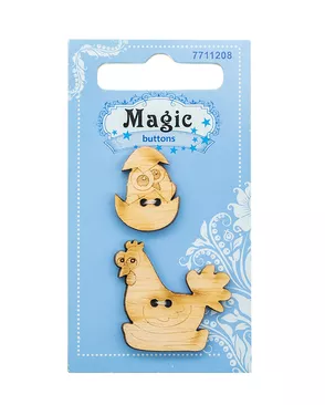 BBL005-MX-P Набор пуговиц 'Курочка с цыпленком', упак./2 шт., Magic Buttons арт. АРС-45687-1-АРС0001054671 BBL005-MX-P Набор пуговиц 'Курочка с цыпленком', упак./2 шт., Magic Buttons арт. АРС-45687-1-АРС0001054671