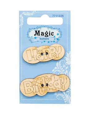 BBL025-MX-V Набор пуговиц 'С днем рождения!', упак./2 шт., Magic Buttons арт. АРС-45703-1-АРС0001054691 BBL025-MX-V Набор пуговиц 'С днем рождения!', упак./2 шт., Magic Buttons арт. АРС-45703-1-АРС0001054691
