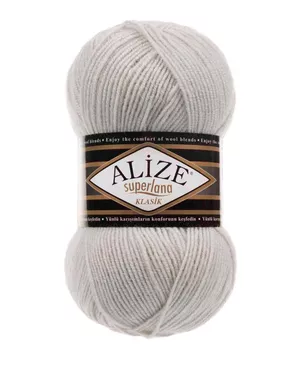 Пряжа ALIZE 'Superlana klasik' (однотонная) 100гр. 280м. (75% акрил, 25%шерсть) ТУ (208 светло-серый меланж) арт. АРС-45897-1-АРС0001088311