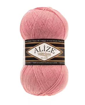 Пряжа ALIZE 'Superlana klasik' (однотонная) 100гр. 280м. (75% акрил, 25%шерсть) ТУ (144 темная пудра) арт. АРС-45923-1-АРС0001091018