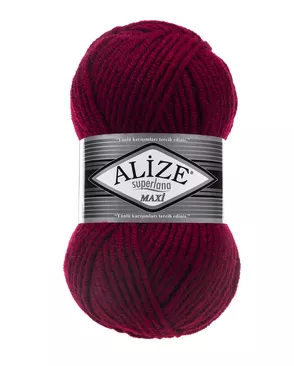 Пряжа ALIZE 'Superlana maxi' 100гр. 100м. (75% акрил, 25%шерсть) ТУ (390 темно-красный) арт. АРС-45925-1-АРС0001091052