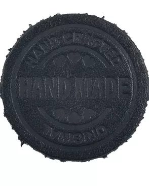 2 Термоаппликация из кожи Hand Made D3,4см, 100% кожа (43 черный) арт. АРС-46172-1-АРС0001123662