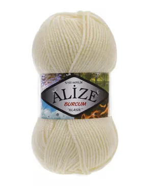 Пряжа ALIZE 'BURCUM KLASIK' 100гр. 210м (100% Акрил) (1 кремовый) арт. АРС-47480-1-АРС0001227302