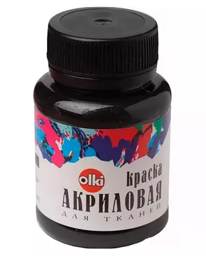 2155 Краска акриловая для ткани, черная, 100мл, Olki арт. АРС-49986-1-АРС0000812001 2155 Краска акриловая для ткани, черная, 100мл, Olki арт. АРС-49986-1-АРС0000812001