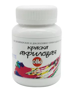 2506 Краска акриловая дизайн, белая, 100мл, Olki арт. АРС-50023-1-АРС0000814345 2506 Краска акриловая дизайн, белая, 100мл, Olki арт. АРС-50023-1-АРС0000814345