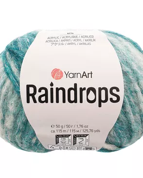 Пряжа YarnArt 'Raindrops' 50гр 115м (18% шерсть, 35% полиамид, 47% акрил) (2901 серо-бирюзовый меланж) арт. АРС-58228-1-АРС0001290465