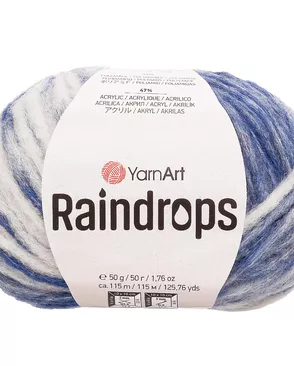 Пряжа YarnArt 'Raindrops' 50гр 115м (18% шерсть, 35% полиамид, 47% акрил) (2907 синий меланж) арт. АРС-58233-1-АРС0001290470