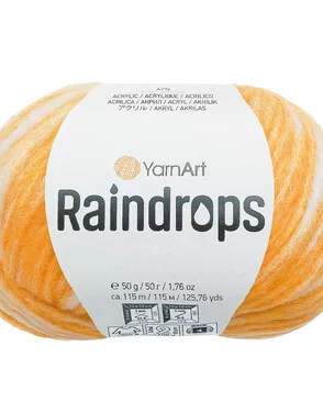 Пряжа YarnArt 'Raindrops' 50гр 115м (18% шерсть, 35% полиамид, 47% акрил) (2910 желтый меланж) арт. АРС-58235-1-АРС0001290472