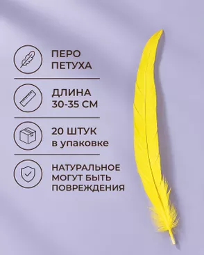 Перо петуха натуральное дл.30-35см уп.20шт Стартекс арт. ППР-23-3-49131.003