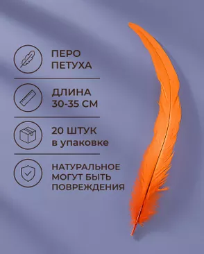Перо петуха натуральное дл.30-35см уп.20шт Стартекс арт. ППР-23-5-49131.005