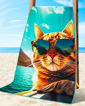 Полотенце НВ The Beach Cat м9034 L 70*140 арт. ТДИВН-6562-1-ТДИВН0158374