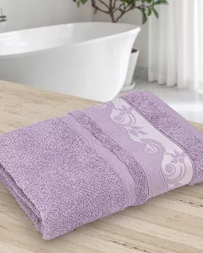 Махровое полотенце УЗБ Клэр м7795_22 L 70*130 сир арт. ТДИВН-6435-1-ТДИВН0159203