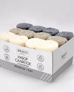 Набор салфеток НВ Браво м9088 30*30 х 3 шт арт. ТДИВН-7000-1-ТДИВН0162118