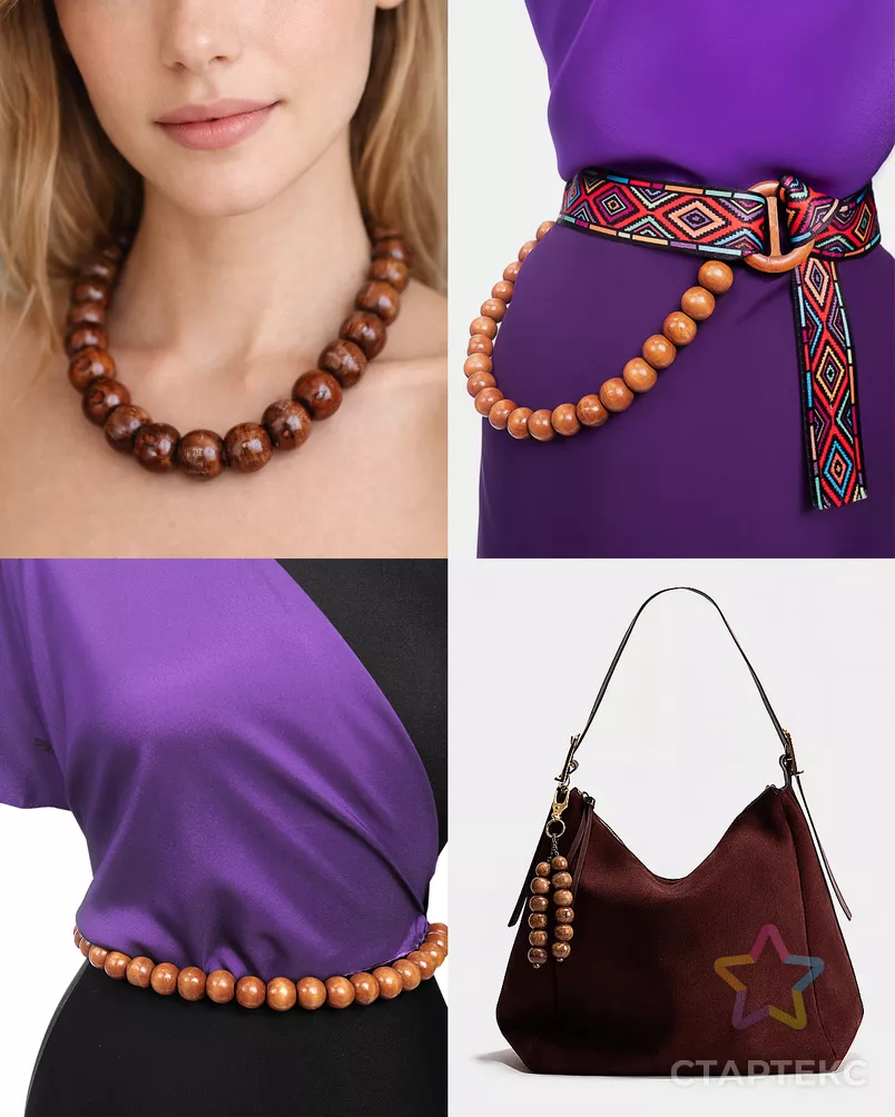 Бусы дерево р.1,7х1,8 см арт. БДЕ-93-4-36769.004 - рис. 4