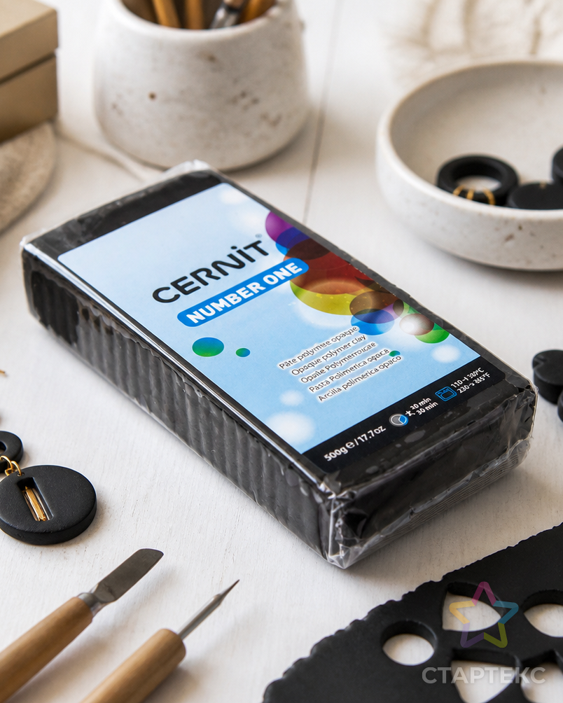 CE0900500 Пластика полимерная запекаемая 'Cernit № 1' 500гр. (100 черный) арт. АРС-8538-1-АРС0001153488 - рис. 3